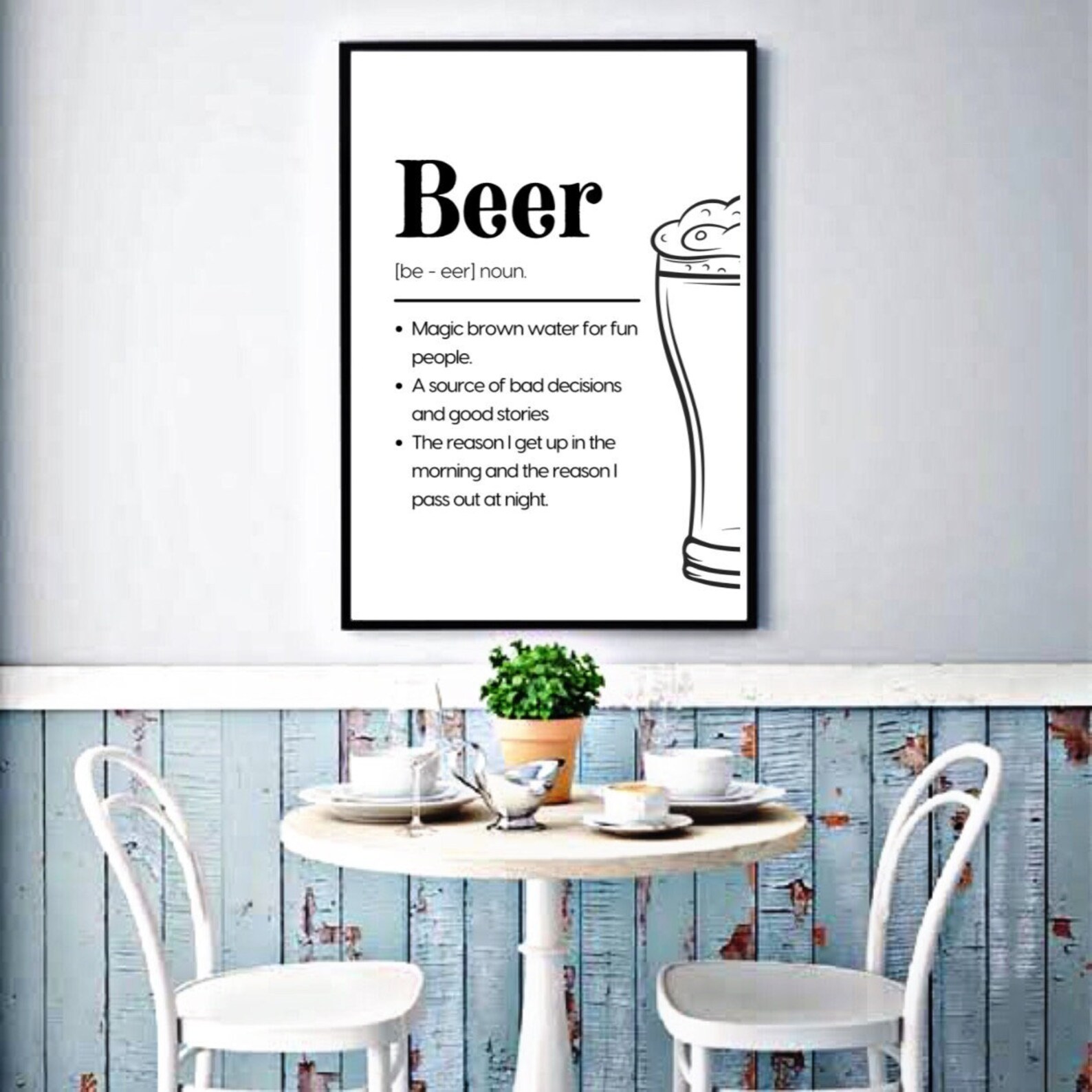 INSTANT DOWNLOAD Beer Noun Wall Sign Digital Print Etsy