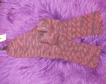 Chaussettes auto-tricotées faites main gr 40/41 mouchetées