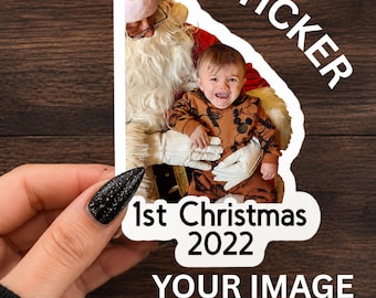 Personalized Photo Stickers with text: Custom Waterproof Vinyl Decals