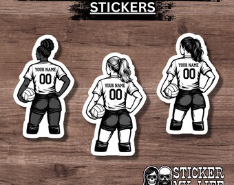 Personalized Volleyball Player Sticker – Custom Name, Number – Waterproof Vinyl Decal
