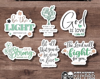 Bible Verse Stickers | Christian Stickers | Faith Stickers | Waterproof Vinyl Sticker | Religious Sticker | Christian Gift | Buy 1 or all 6