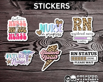 Future Nurse Stickers – RN Leopard Print Decals, Nursing Student Gift