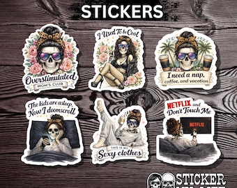 Funny Mom Skull Stickers - Buy 1 or buy them ALL - 3 inches - Waterproof