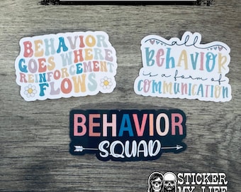 ABA RBT Stickers – Behavior Squad, Communication Vinyl Decals