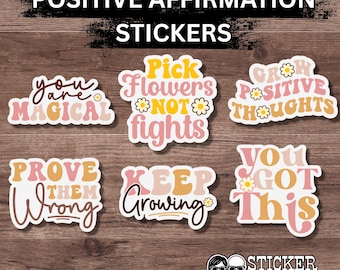 Positive Affirmation Stickers | Retro Motivational Vinyl Decals (Full Pack)