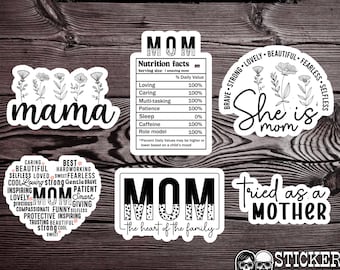 Mom Sticker | Neutral Mom | Funny Mom | Mama | Mother’s Day Gift | Aesthetic Mom Decals | Waterproof Vinyl Stickers - Buy 1 or all 6