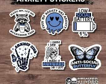 Anxiety Sticker Pack | Introvert, Low Social Battery, Anti-Social Butterfly Designs