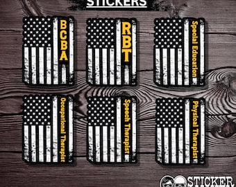 Behavior & therapy stickers | rbt bcba bcaba slp ot pt sped | therapist sticker | waterproof vinyl decal | gift for therapist