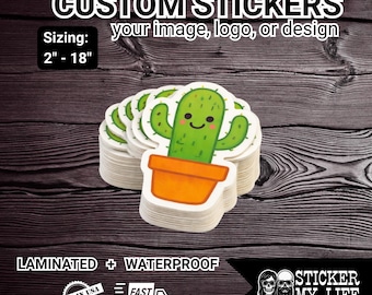 Custom Vinyl Stickers | Waterproof Laminated Logo Decals (2"-18")