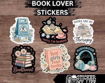 Book Lover Sticker Pack | Reading Stickers | Book Club  | Booktok | Buy 1 or all 6