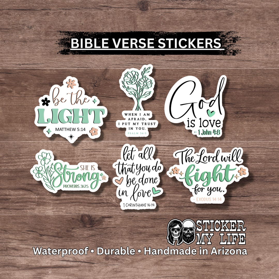 Bible Verse Stickers | Christian Stickers | Faith Stickers | Waterproof ...