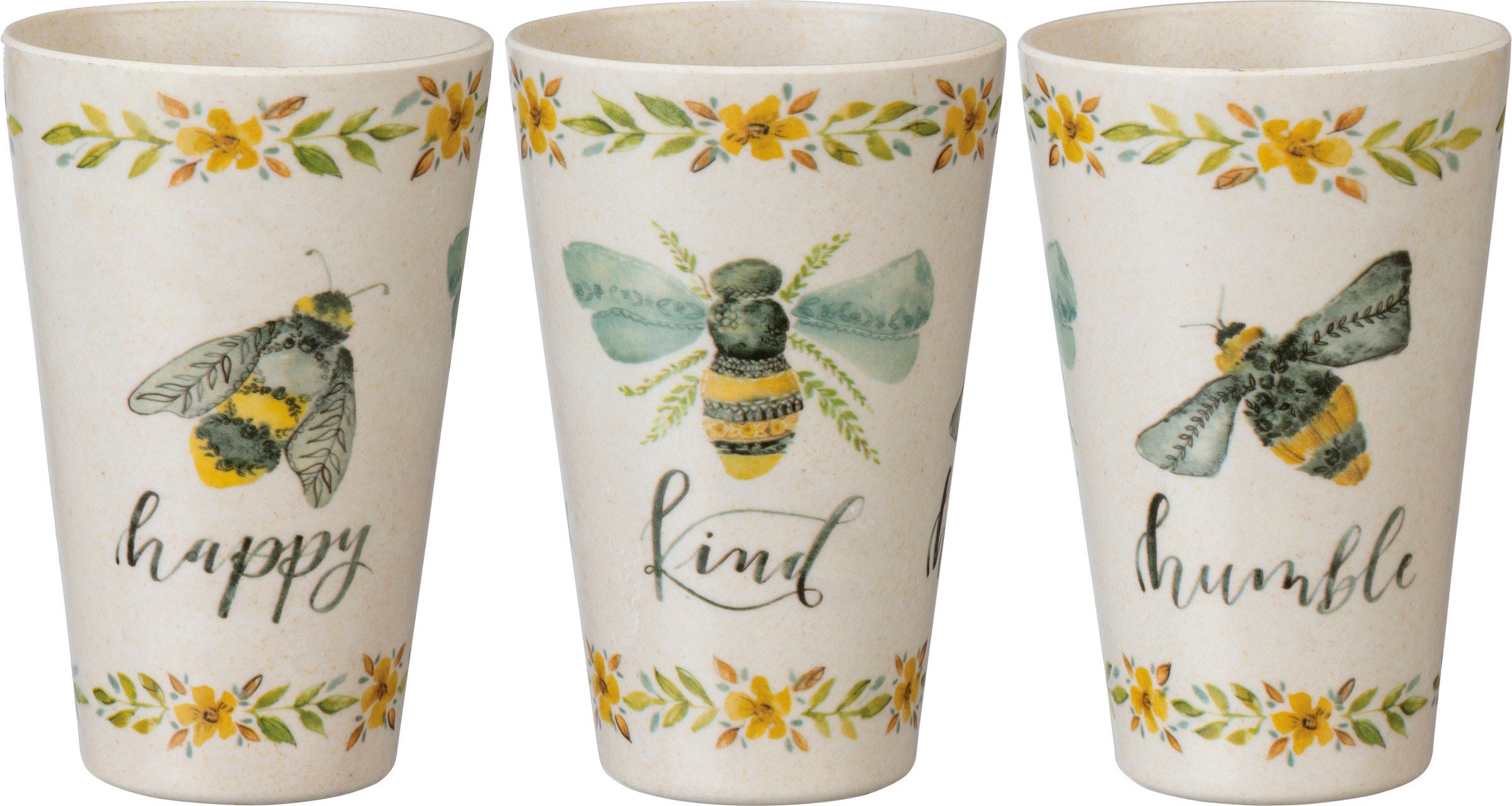 Bee cups set of 4Bee Happy Kind Humble/bee happy/bee kind/bee Etsy