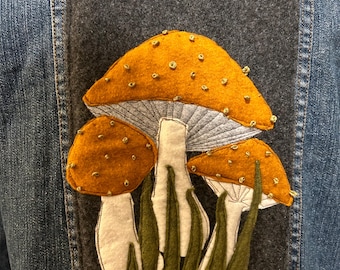 Chaqueta vaquera con setas