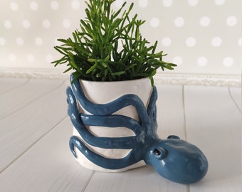 Octopus pot Unique planters Airplant holder Kraken decor Octopus gifts for her/him