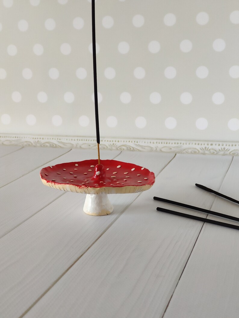 Amanita mushroom incense holder Clay incense holder Incense Etsy
