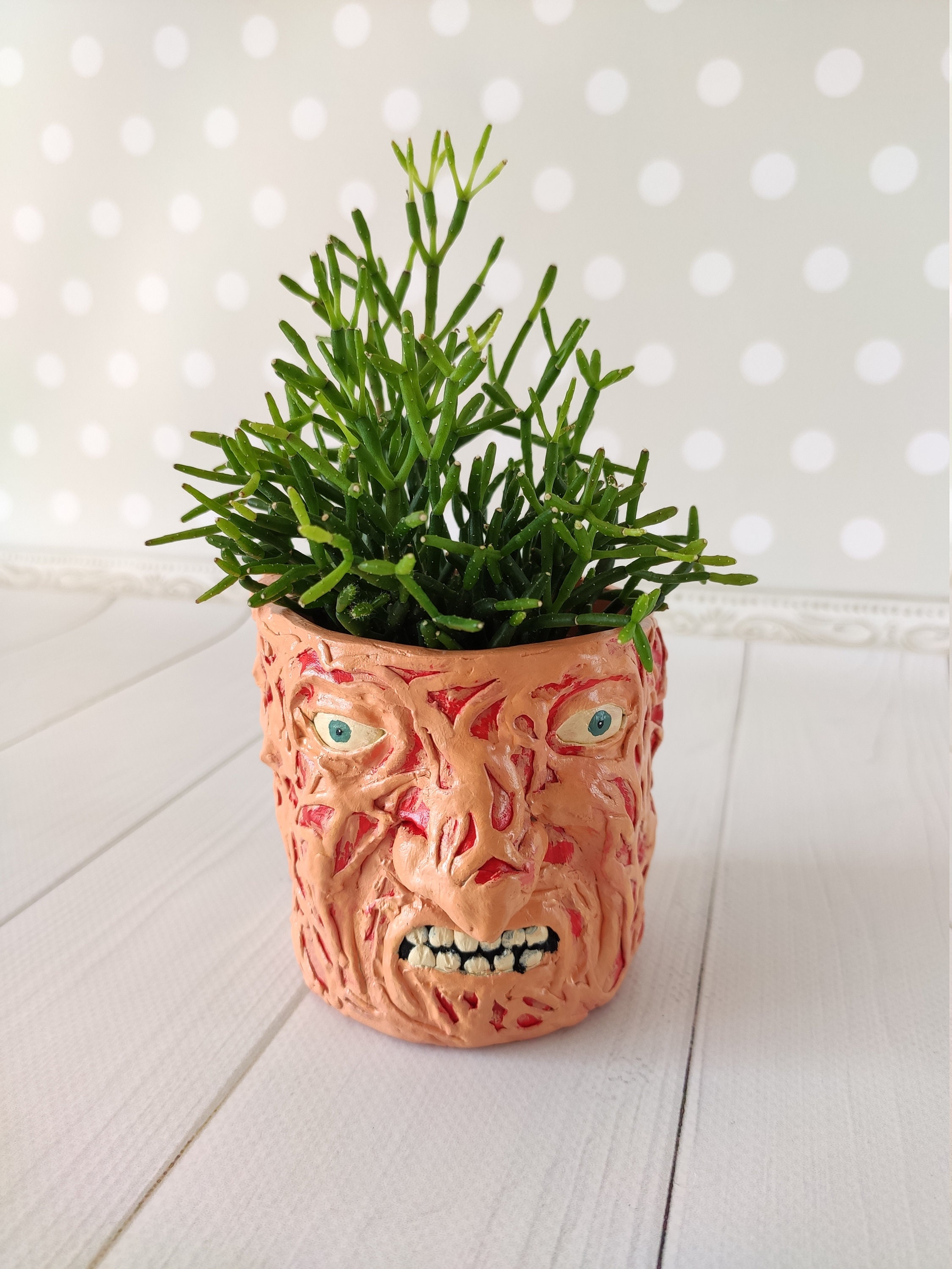 Freddy Krueger pot Nightmare On Elm Street Creepy decor Geek Etsy