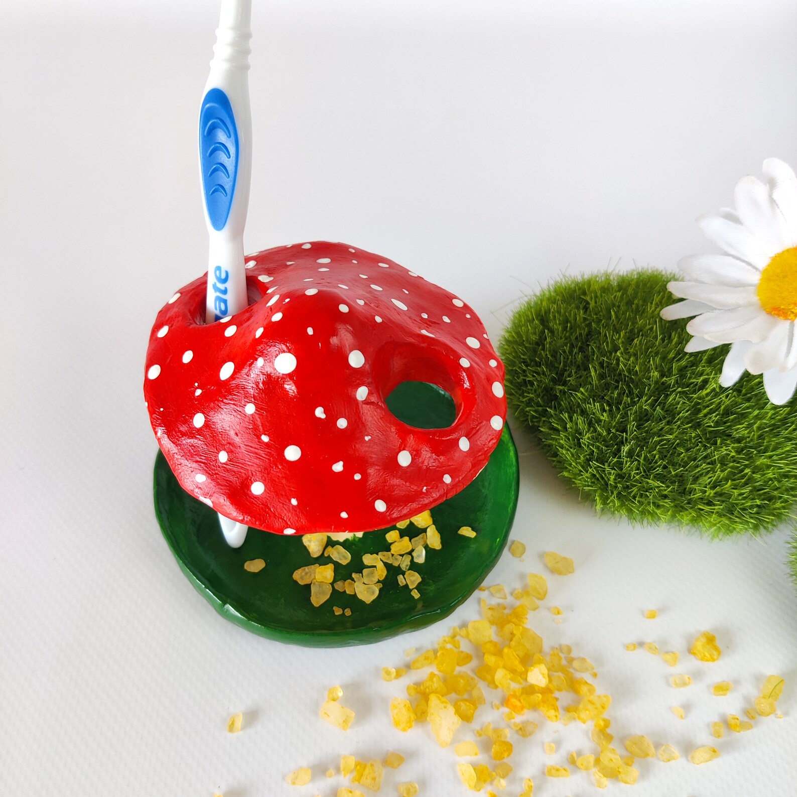 Amanita Mushroom Toothbrush Holder Woodland Bathroom Decor Eclectic Home Decor Etsy