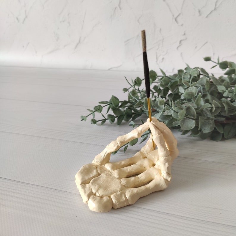 Skeleton Hand Stick Incense Holder Halloween Creepy Table Etsy