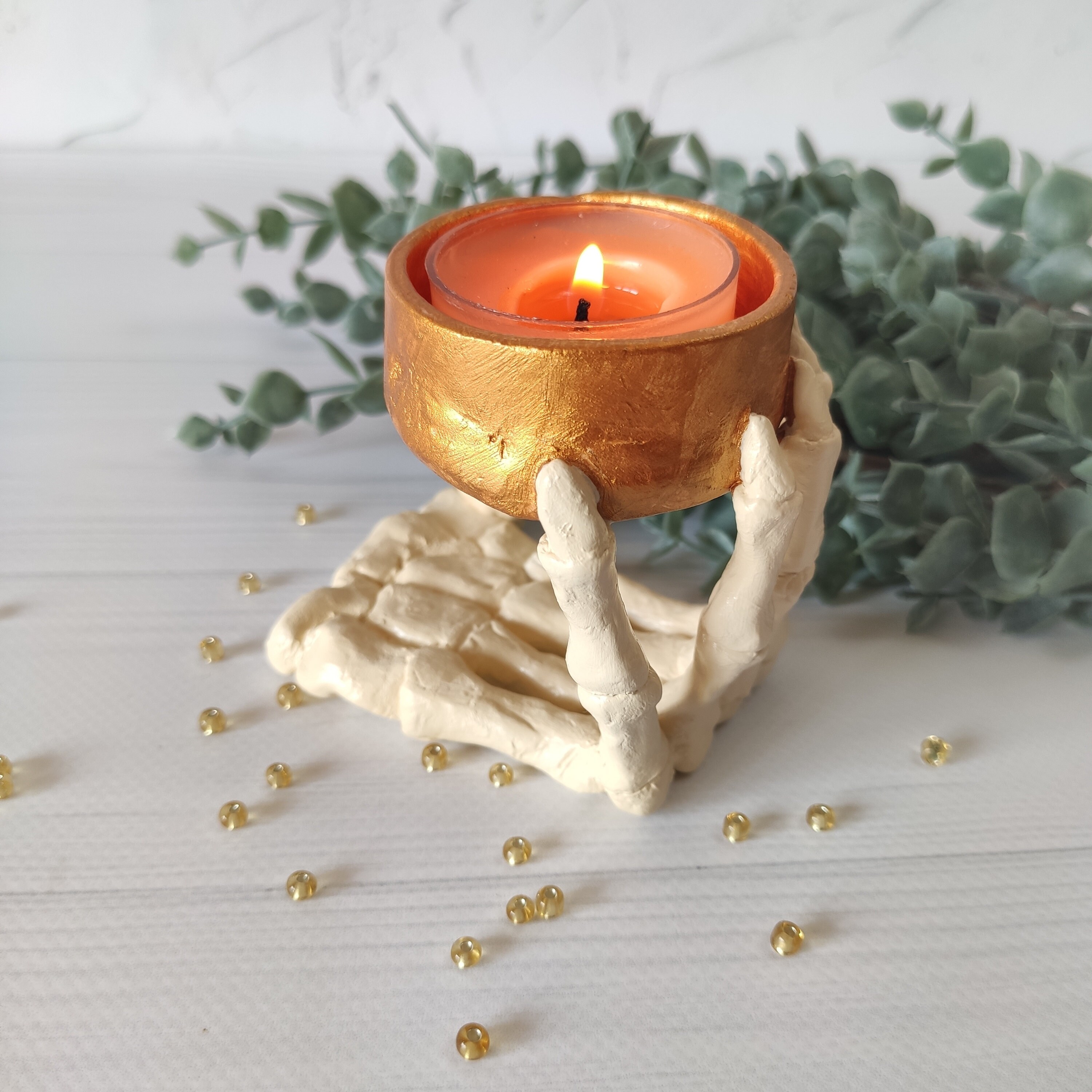 Skeleton Hand Tea Light Candle Holder Gothic Altar Accessories Etsy UK