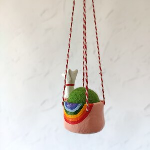 Llama hanging car air freshener Essential oil car clay diffuser with wool ball Llama car accessories Llama gifts for women zdjęcie 7