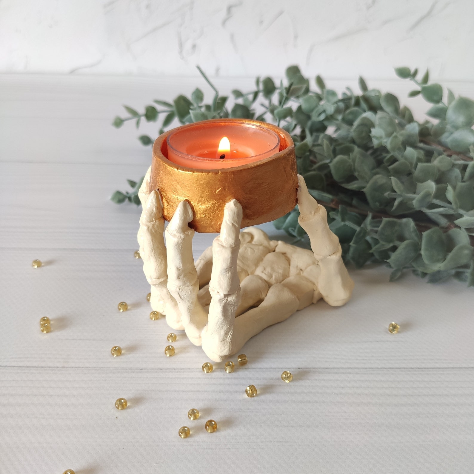 Skeleton Hand Tea Light Candle Holder Gothic Altar Accessories Etsy UK