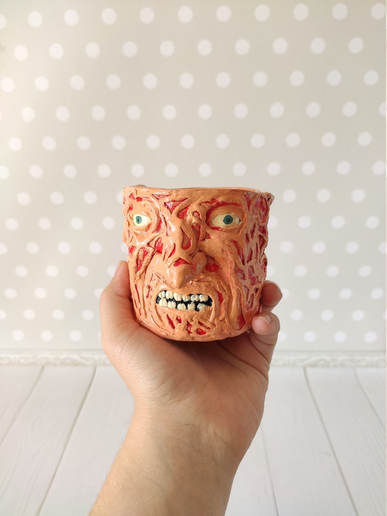 Freddy Krueger pot Nightmare On Elm Street Creepy decor Geek Etsy