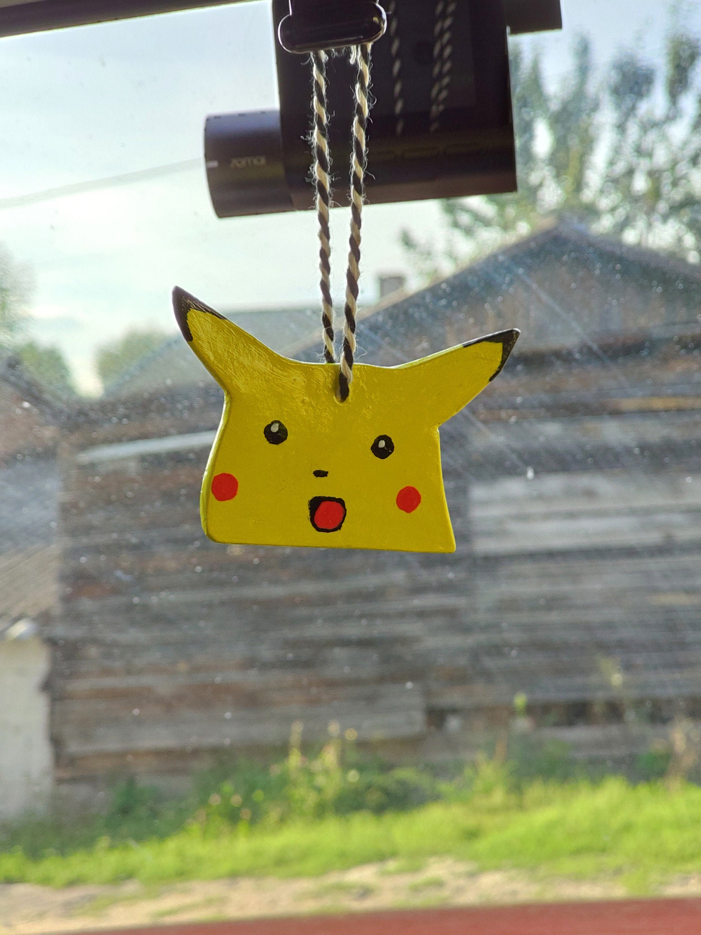 Surprised pikachu car mirror hanging accessories Rear view Etsy