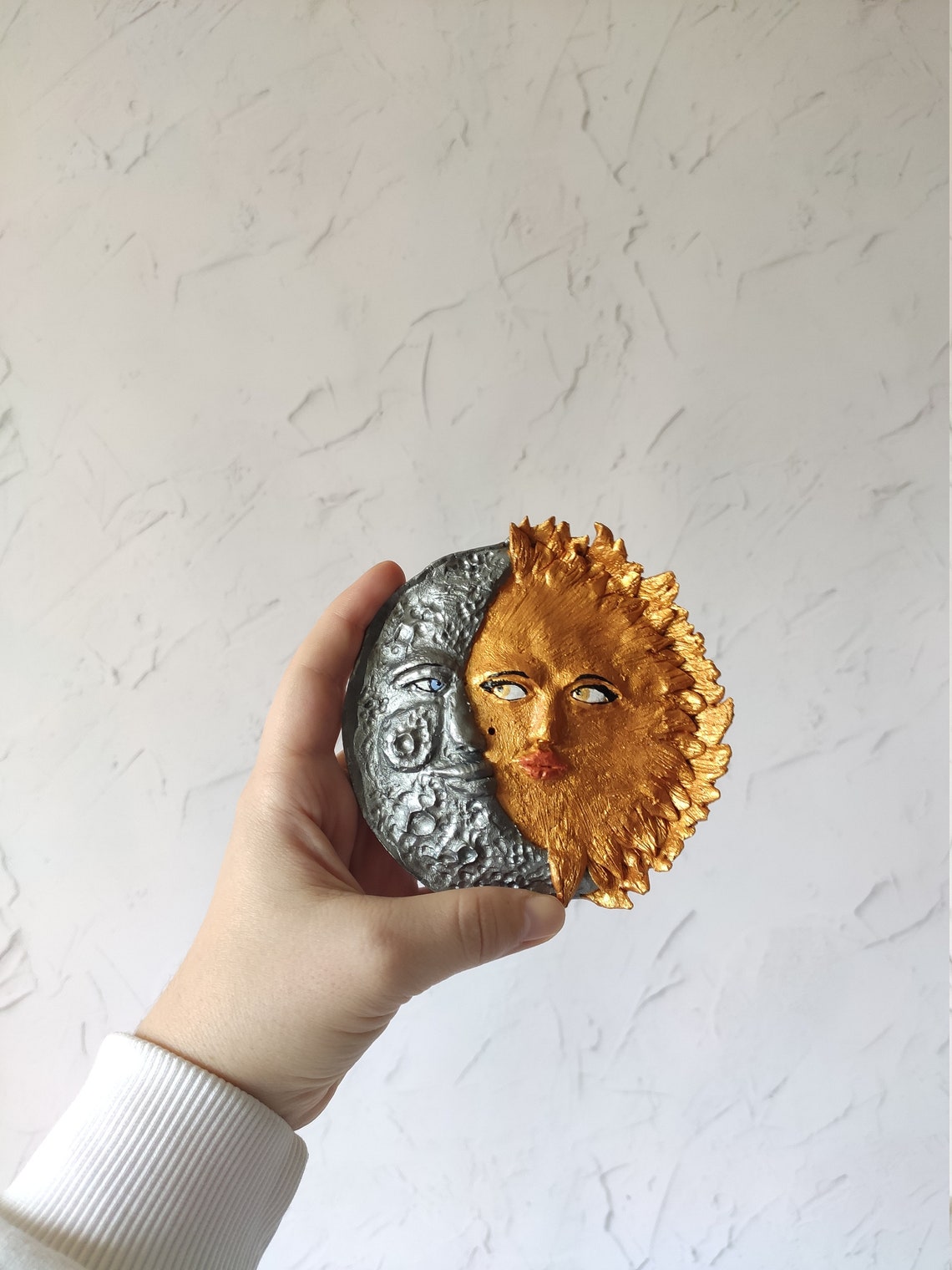 Sun and moon face incense stick holder Esoteric incense burner Etsy