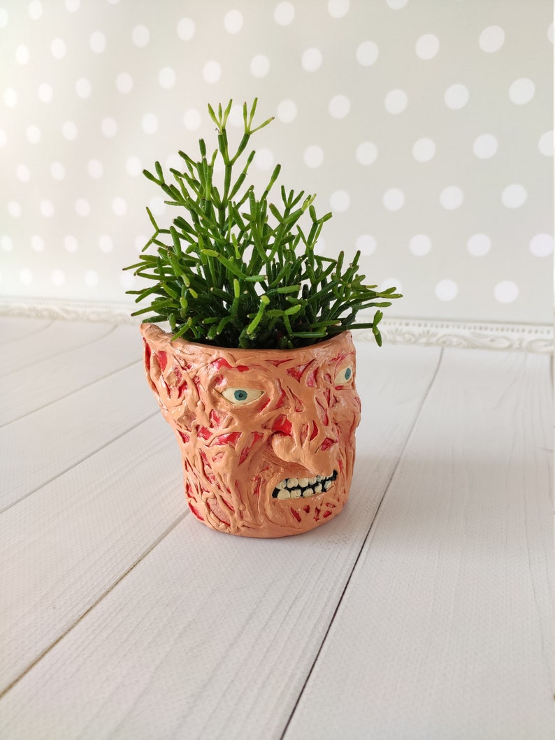 Freddy Krueger pot Nightmare On Elm Street Creepy decor Geek Etsy