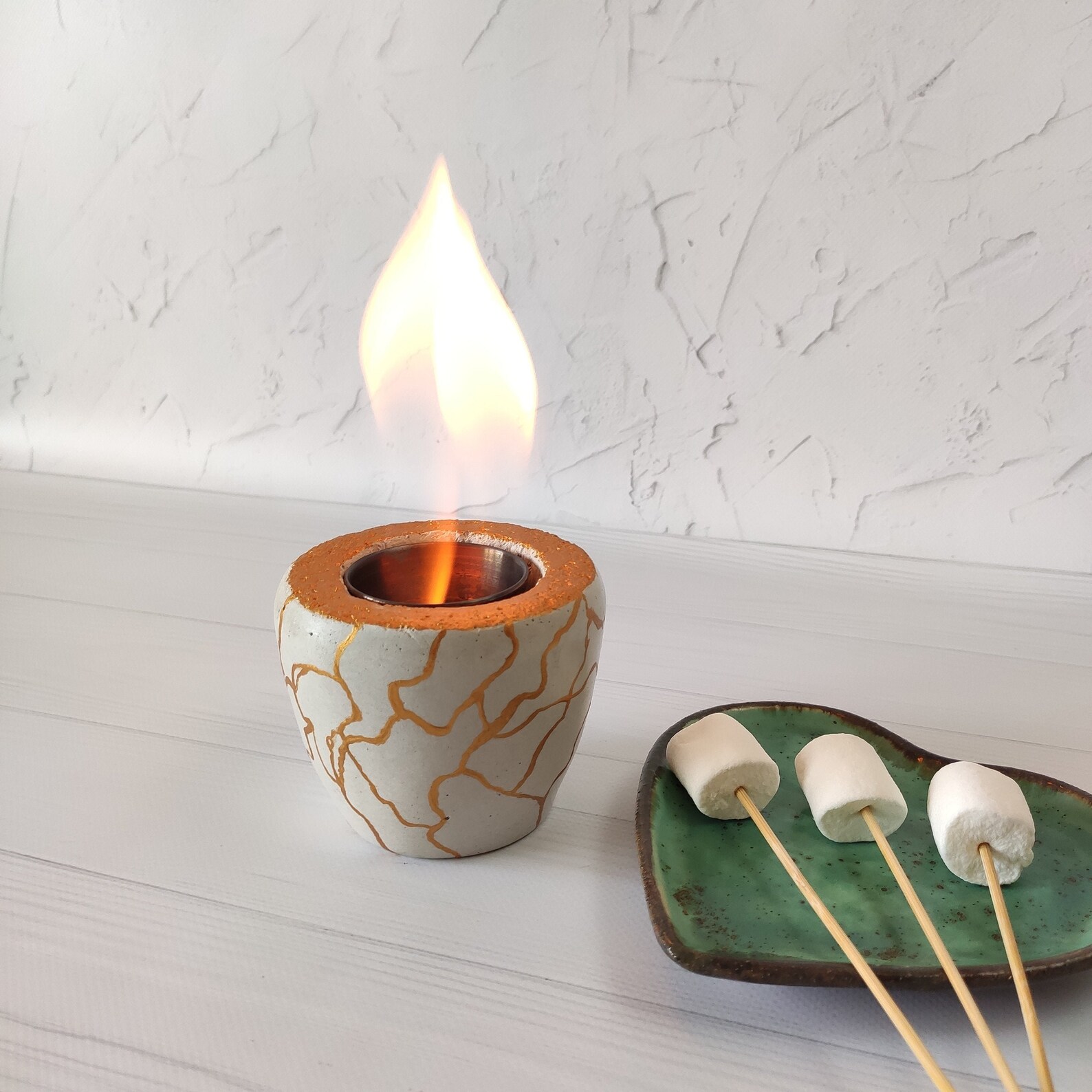 Brasero de hormigón Mesa chimenea tazón Mini brasero de | Etsy