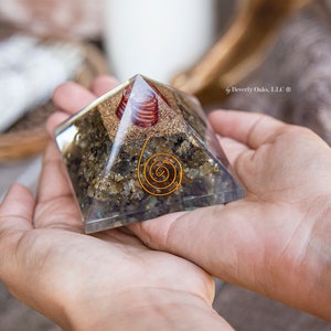Large Orgone Pyramid | Shungite Pyramid Crystal | Metatron Cube