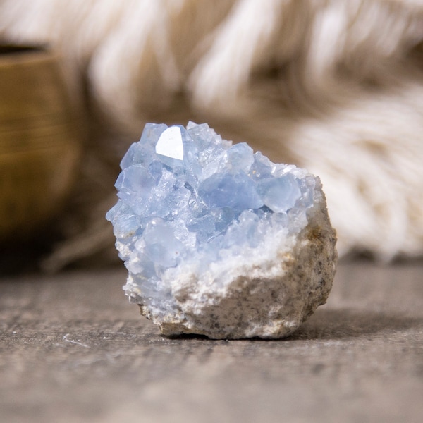 Blue Celestite Crystal - Celestite Stone - Celestine Crystal For Meditation, Reiki and Crystal Healing