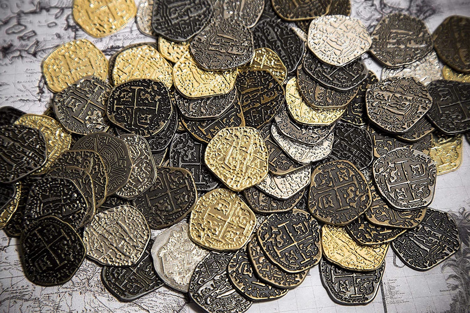 Metal Pirate Coins 30 Gold and Silver Spanish Doubloon - Etsy
