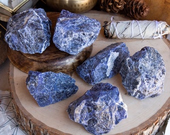 Large Natural Rough Sodalite Stone Chunk - Over 1/2 Pound - Healing crystals and stones Raw crystals and Minerals Chakra Stone