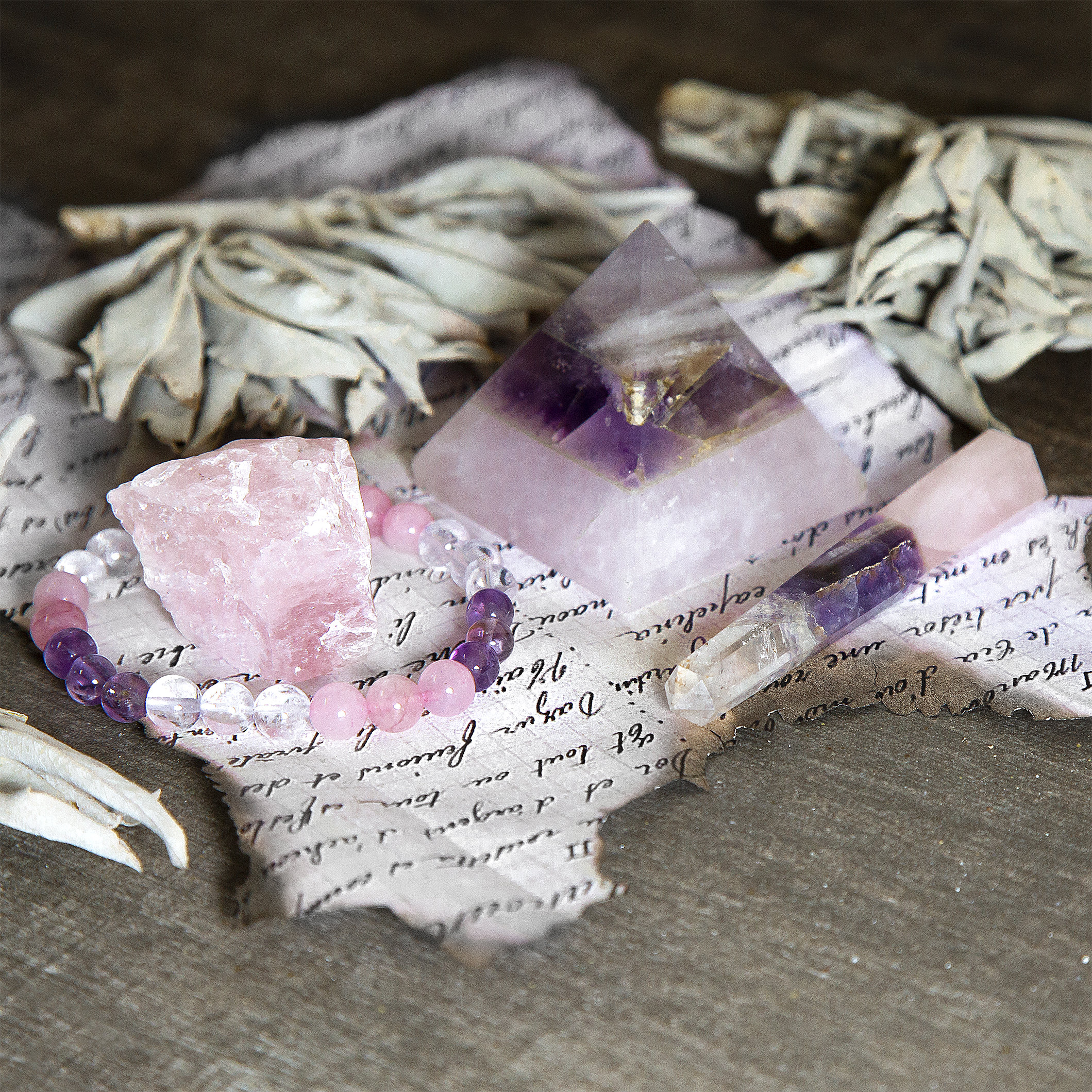 Crystal Kit for Love Rose Quartz Amethyst and Clear Quartz Etsy