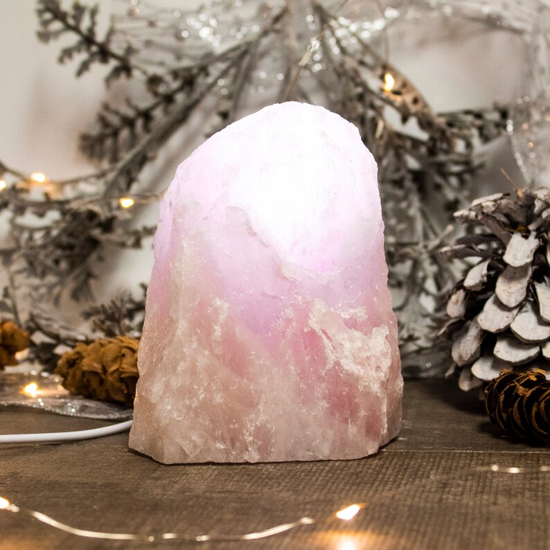Rose Quartz Crystal Lamp Pink Quartz Light the Original Etsy