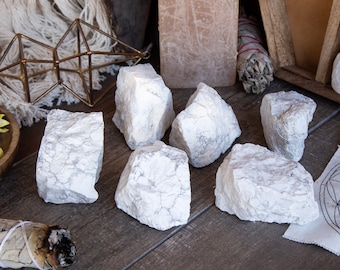 Large Natural Rough White Howlite Stone - Over 1/2 Pound - Healing crystals and stones Raw crystals and Minerals Chakra Stone