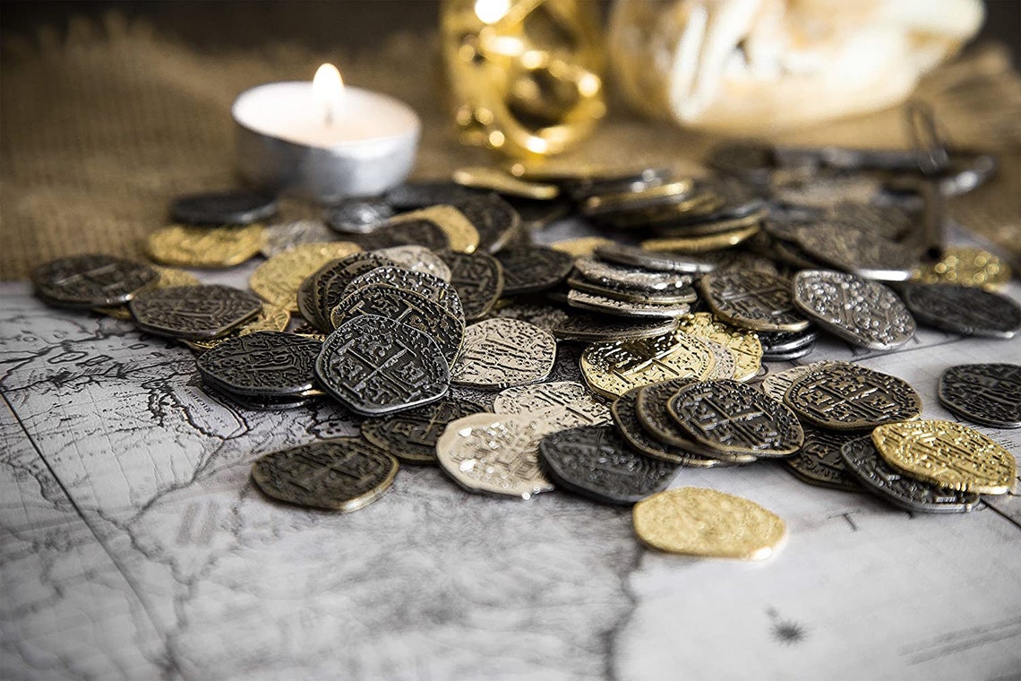 Metal Pirate Coins 30 Gold and Silver Spanish Doubloon - Etsy