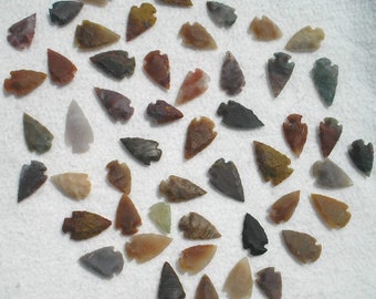 Set Of 50 Indian Arrowheads Agate New Replica 1/2 " - 1 1/2 " L