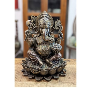 Resin Handmade Lord Ganesh Idol Hindu Home Décor, Figure, Collectible, Sculpture, Height - 12 Inches, Figurine