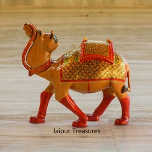 Wooden Camel Statue, Figure, Showpiece, Home Decor, Handmade Hand Painted, Traditional Indian Style, Figurine