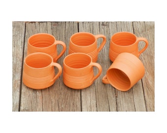 Terracotta Earthen Cups, Kulhad Cups, Kulhar Cups, Kulhad Glasses, Indian Clay Mugs, Clay Tea Cups, Reusable Cups - Set Of 6