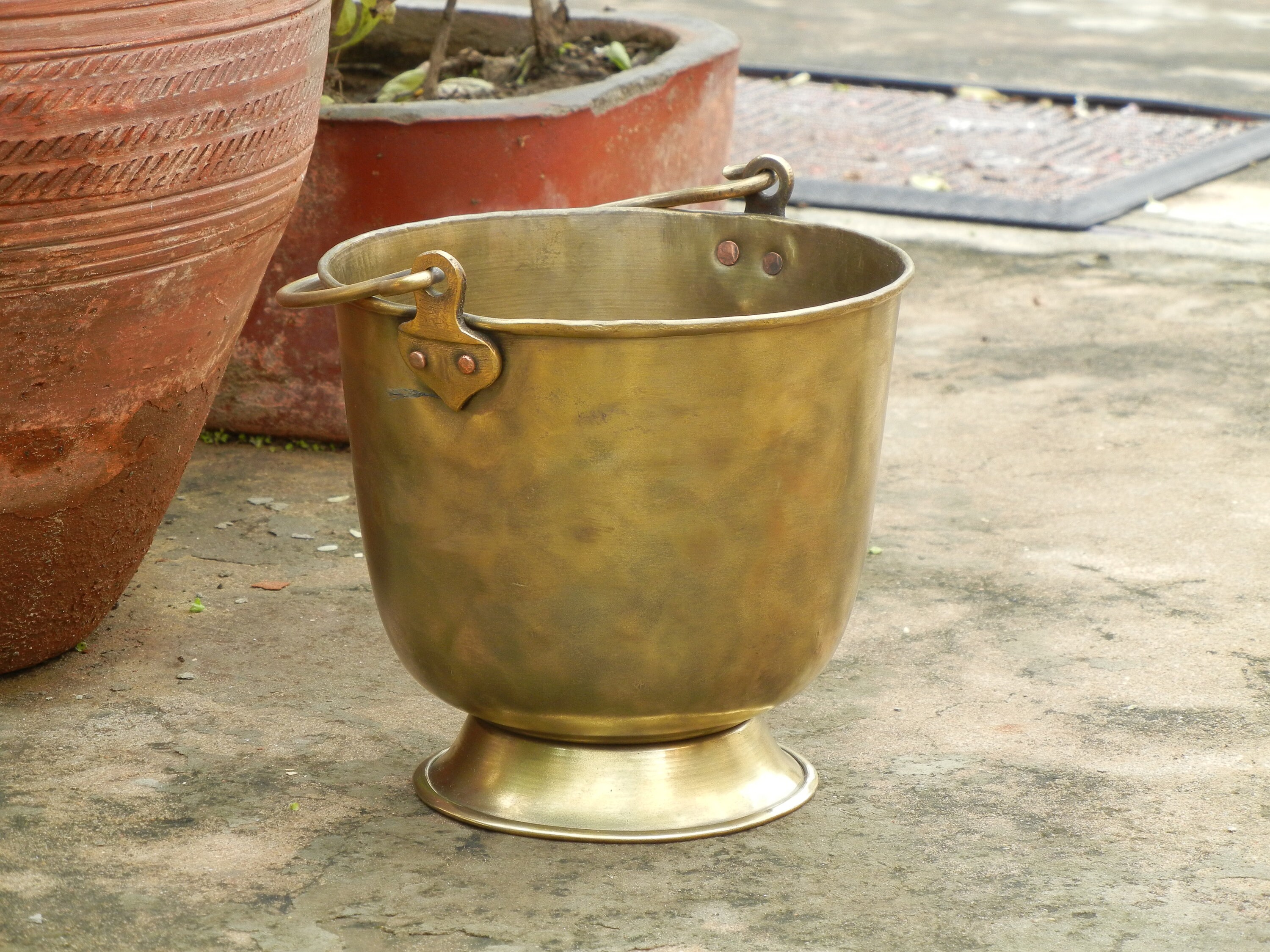 Old Vintage Brass Ice Bucket With Handle Barware Home Decor Etsy UK