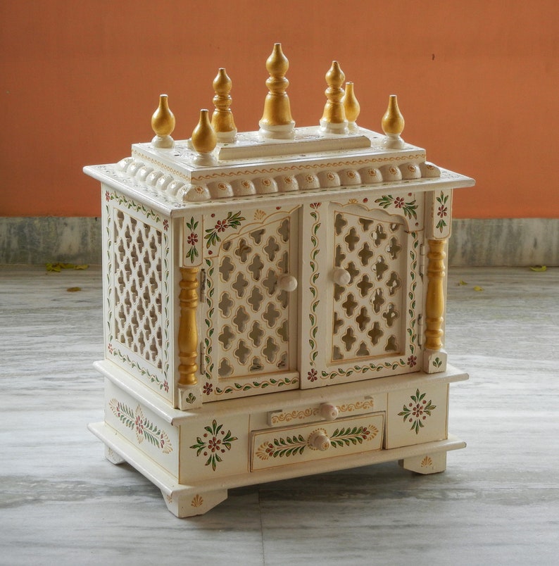 Tempio Di Legno/Mandir/Pooja Ghar Rajasthani Etnico 18"*15"*8" Fatto A