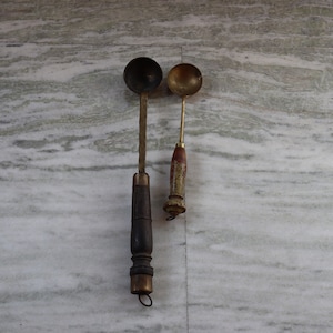 Old Vintage Brass Spoon, Cooking Spoon, Serving Spoon, Indian Spoon, Brass Antique Spoon, Brass Cutlery, Collectible, Set Of 2