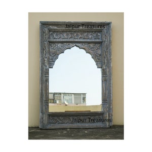 Wooden Carved  Distress Jharokha, Mirror Frame, Wall Frame, Wall Decor, Wall Hanging, Rustic Finish Jharokha, Wooden Frame, Wall Panel