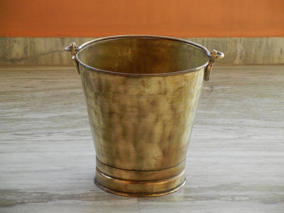 Old Vintage Brass Bucket, Planter, Storage Bin Etsy
