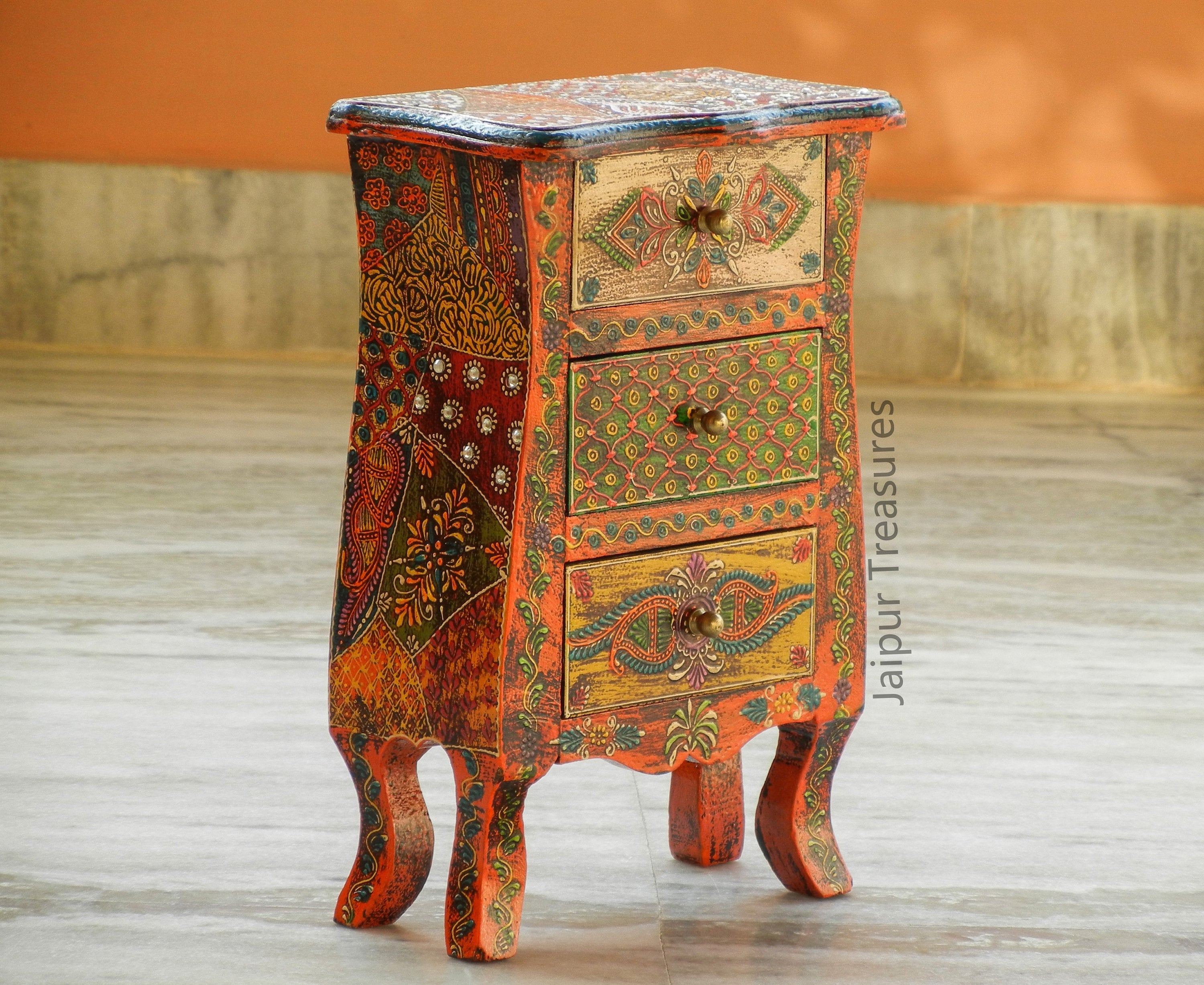 Wooden Small 3 Chest of Drawer Desk Organizer Handmade Hand Etsy