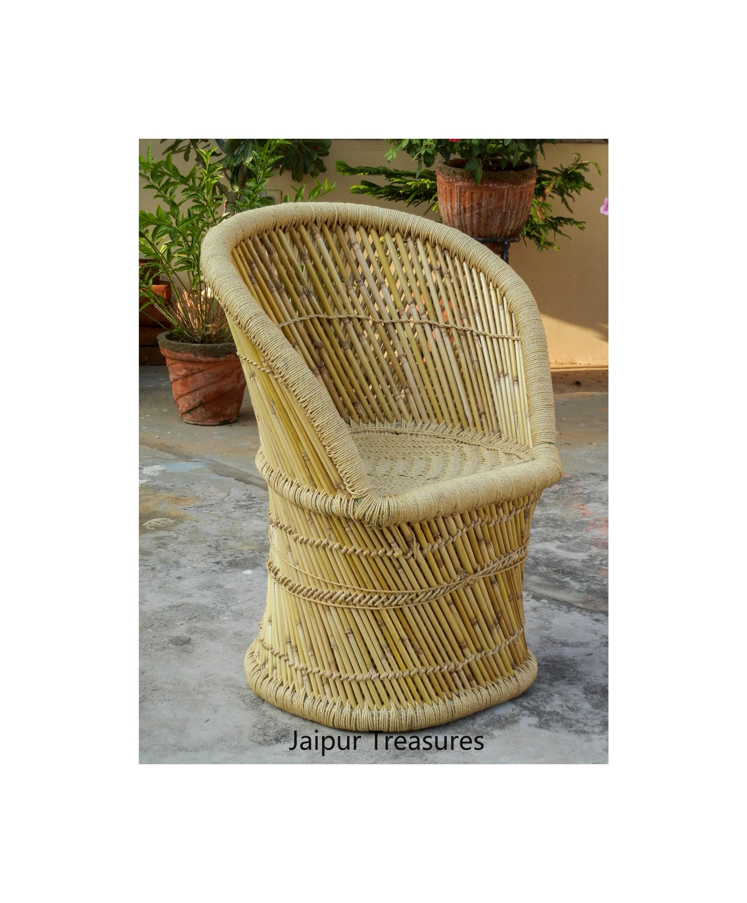 Sustainable Chair, 100% Natural Jute & Sarkanda Wood Chair, Muddha, Eco ...