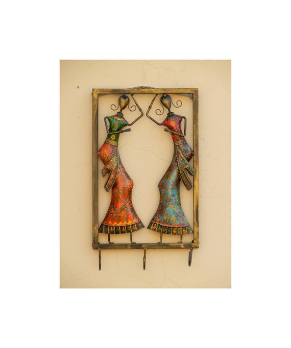 Metal Wall Hanger With 3 Hooks, Wall Hanging, Wall Decor, Decorative Hooks, Coat  Hanger, Handmade, Indian Style -  Canada